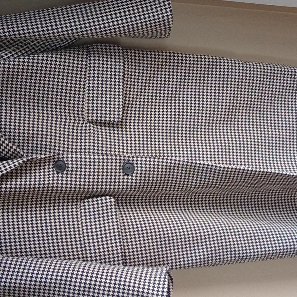 NWT a new day Brown and Cream Houndstooth Long Coat - Picture 3 of 12